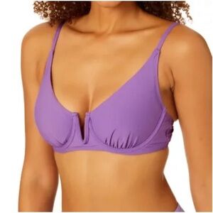 ANNE COLE NWT Purple V-Wire Bikini Top XXL